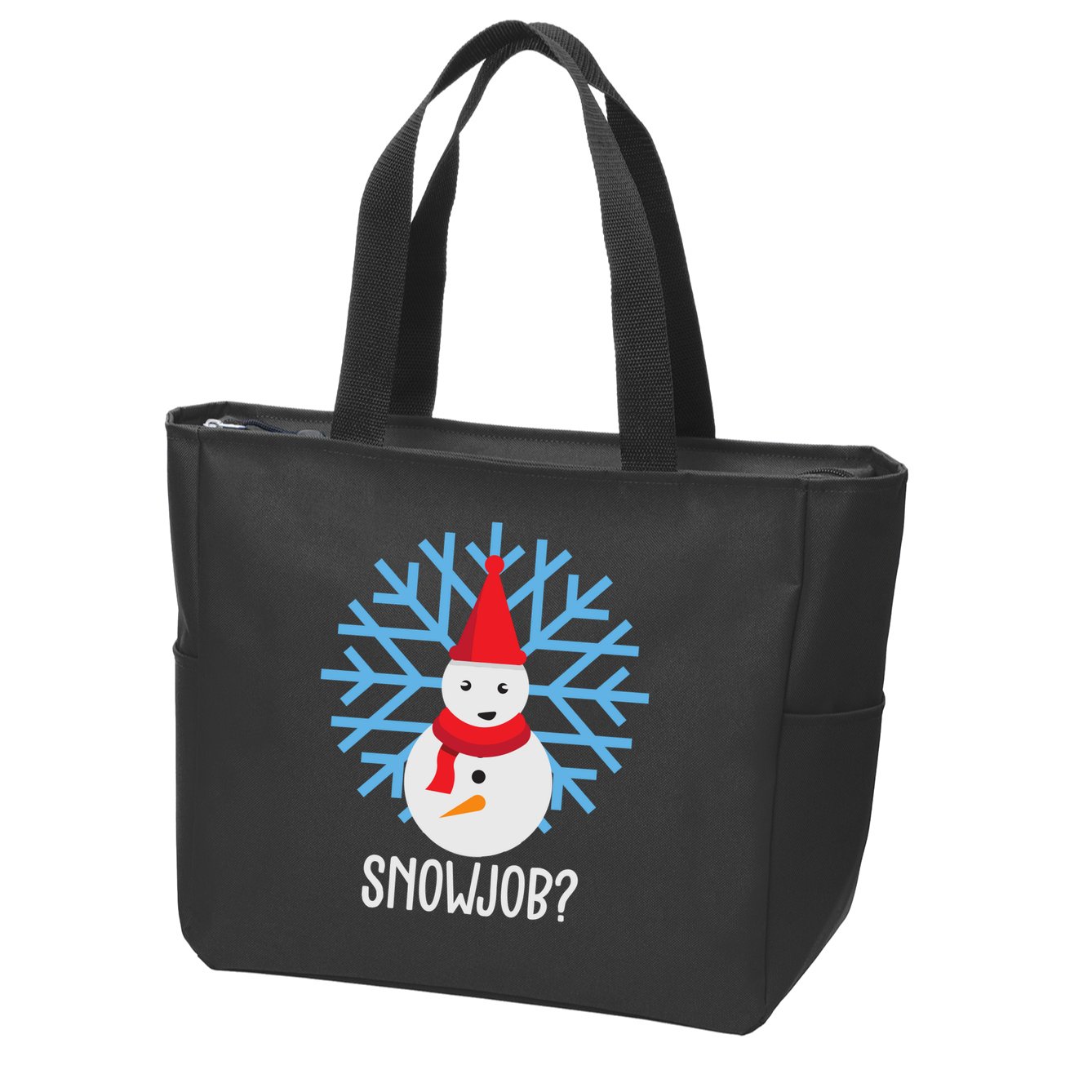Snow Job Funny Snowman Zip Tote Bag