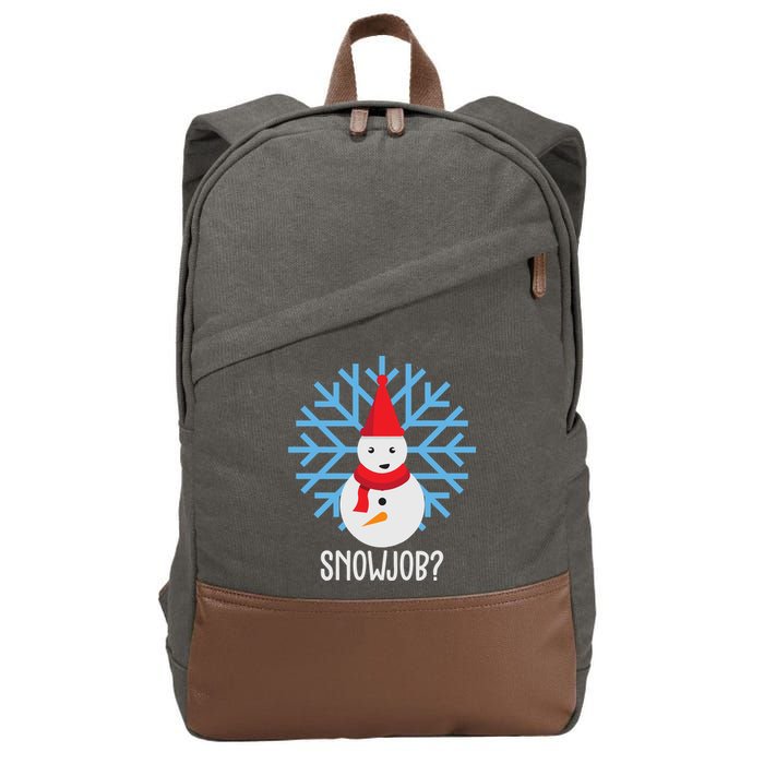 Snow Job Funny Snowman Cotton Canvas Backpack
