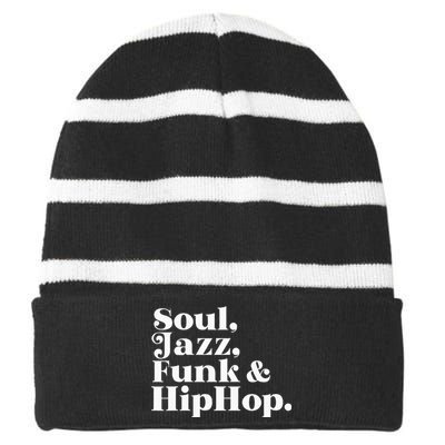 Soul Jazz Funk Striped Beanie with Solid Band