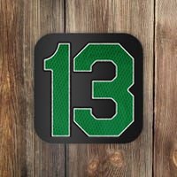 Sports Jersey Fan Player Supporter Kelly Green Number 13 Coaster