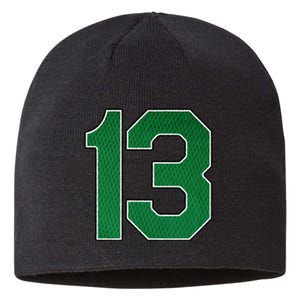 Sports Jersey Fan Player Supporter Kelly Green Number 13 Sustainable Beanie