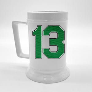 Sports Jersey Fan Player Supporter Kelly Green Number 13 Beer Stein