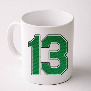 Sports Jersey Fan Player Supporter Kelly Green Number 13 Coffee Mug