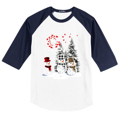 Snow Jesus Faith Hope Love Christian Xmas Heart Cross Gift Baseball Sleeve Shirt