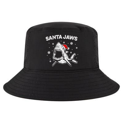 Santa Jaws Funny Shark Santa Hat Pajamas Christmas Cool Comfort Performance Bucket Hat