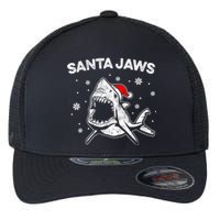 Santa Jaws Funny Shark Santa Hat Pajamas Christmas Flexfit Unipanel Trucker Cap