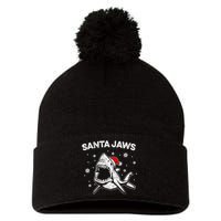 Santa Jaws Funny Shark Santa Hat Pajamas Christmas Pom Pom 12in Knit Beanie