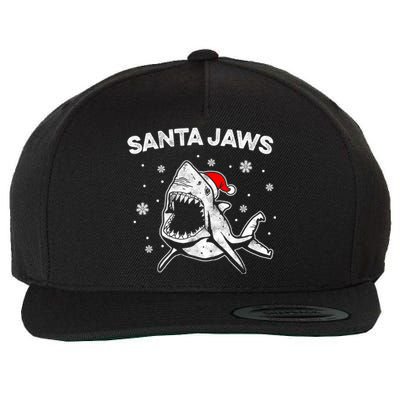 Santa Jaws Funny Shark Santa Hat Pajamas Christmas Wool Snapback Cap