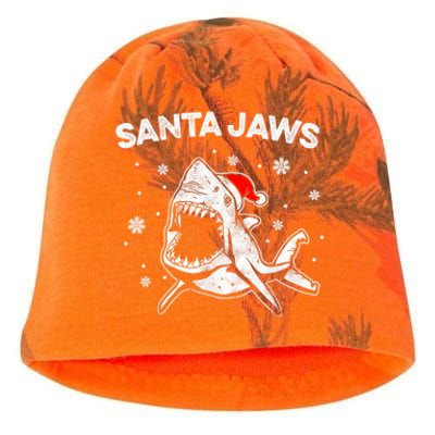 Santa Jaws Funny Shark Santa Hat Pajamas Christmas Kati - Camo Knit Beanie