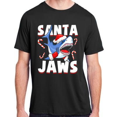 Santa Jaws Funny Christmas Shark Gift Adult ChromaSoft Performance T-Shirt