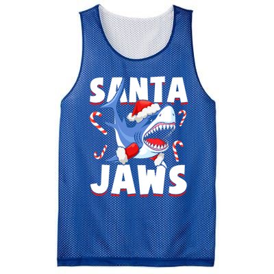 Santa Jaws Funny Christmas Shark Gift Mesh Reversible Basketball Jersey Tank