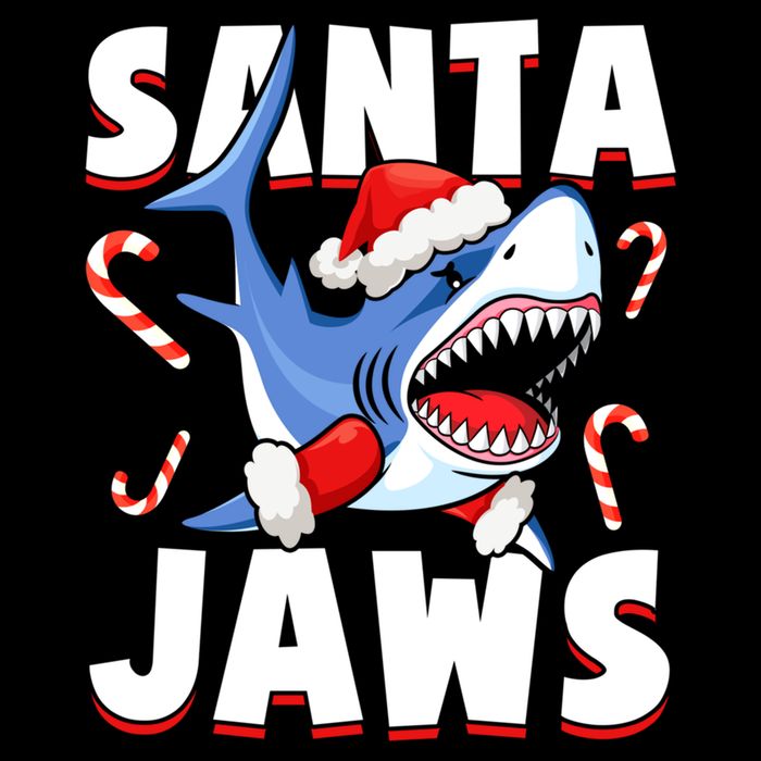 Santa Jaws Funny Christmas Shark Gift Cool Gift Impact Tech Backpack