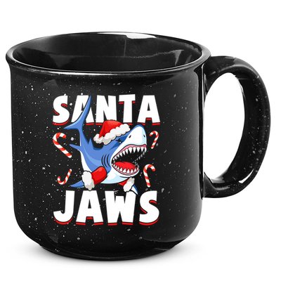 Santa Jaws Funny Christmas Shark Gift Cool Gift 15oz Campfire Ceramic Mug