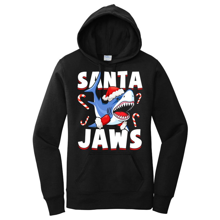 Santa Jaws Funny Christmas Shark Gift Cool Gift Women's Pullover Hoodie
