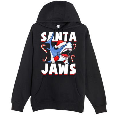 Santa Jaws Funny Christmas Shark Gift Cool Gift Premium Pullover Hoodie