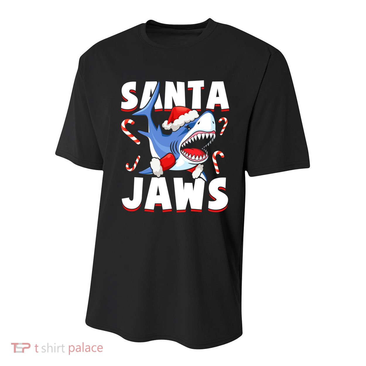Santa Jaws Funny Christmas Shark Gift Cool Gift Youth Performance Sprint T-Shirt