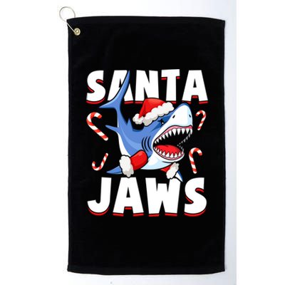 Santa Jaws Funny Christmas Shark Gift Cool Gift Platinum Collection Golf Towel