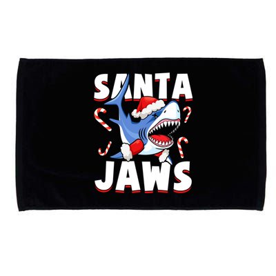 Santa Jaws Funny Christmas Shark Gift Cool Gift Microfiber Hand Towel