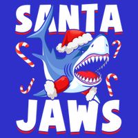 Santa Jaws Funny Christmas Shark Gift Cool Gift V-Neck T-Shirt