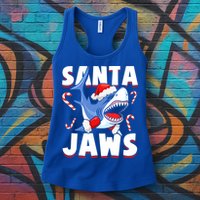 Santa Jaws Funny Christmas Shark Gift Cool Gift Womens Tank Top
