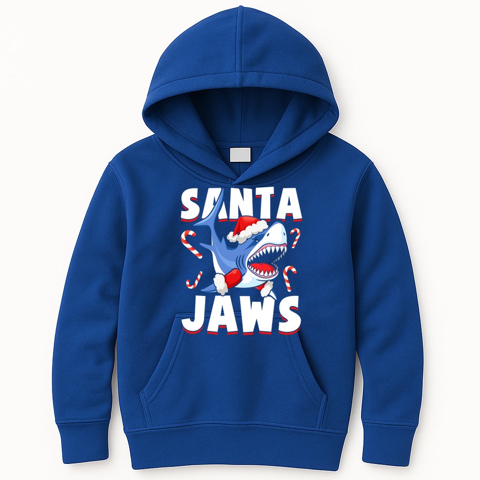 Santa Jaws Funny Christmas Shark Gift Cool Gift Kids Hoodie
