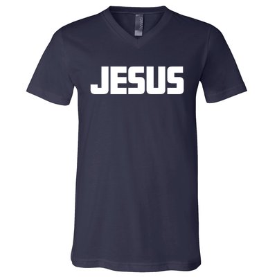 Simple Jesus For Christ Catholic Christian V-Neck T-Shirt