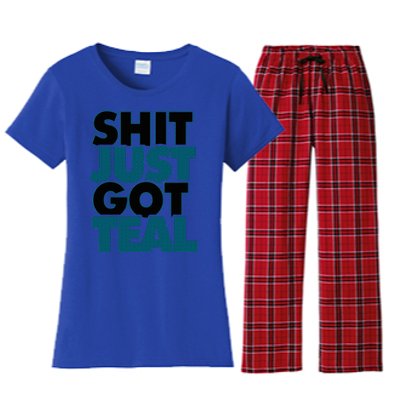 Shit Just Got Teal DTWD 904 Duval Til We Die Jacksonville  Women's Flannel Pajama Set