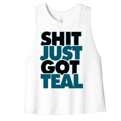 Shit Just Got Teal DTWD 904 Duval Til We Die Jacksonville  Women's Racerback Cropped Tank