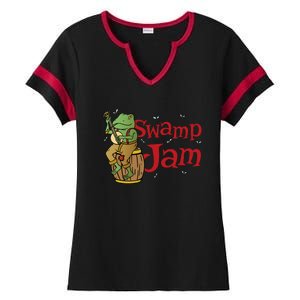 Swamp Jam Gator Musician Ladies Halftime Notch Neck Tee