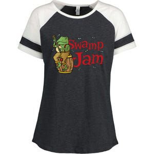 Swamp Jam Gator Musician Enza Ladies Jersey Colorblock Tee