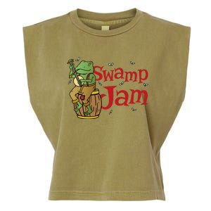 Swamp Jam Gator Musician Garment-Dyed Women's Muscle Tee