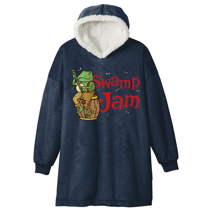 Swamp Jam Gator Musician Hooded Wearable Blanket