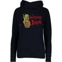 Swamp Jam Gator Musician Womens Funnel Neck Pullover Hood