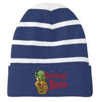 Swamp Jam Gator Musician Striped Beanie with Solid Band