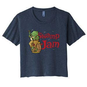 Swamp Jam Gator Musician Women's Crop Top Tee