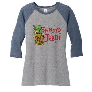 Swamp Jam Gator Musician Women's Tri-Blend 3/4-Sleeve Raglan Shirt