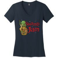 Swamp Jam Gator Musician Women's V-Neck T-Shirt