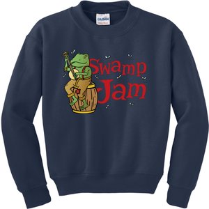 Swamp Jam Gator Musician Kids Sweatshirt