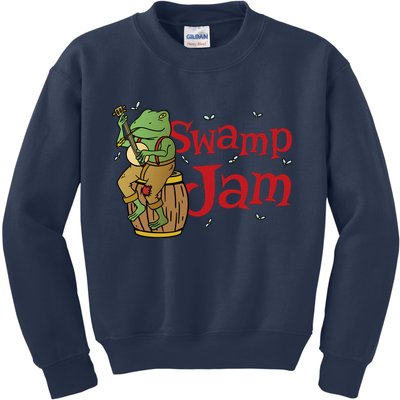 Swamp Jam Gator Musician Kids Sweatshirt