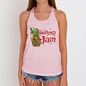 Swamp Jam Gator Musician Women's Knotted Racerback Tank