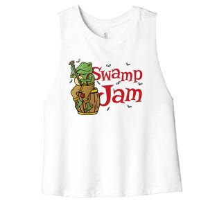 Swamp Jam Gator Musician Women's Racerback Cropped Tank