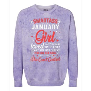 Smartass January Gift For Wo Colorblast Crewneck Sweatshirt