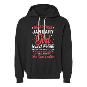 Smartass January Gift For Wo Garment-Dyed Fleece Hoodie