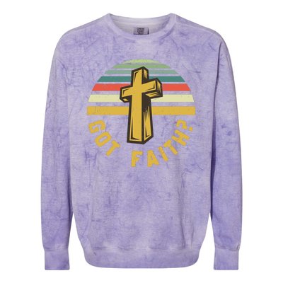 Sunset Jesus Got Faith Colorblast Crewneck Sweatshirt