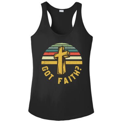 Sunset Jesus Got Faith Ladies PosiCharge Competitor Racerback Tank