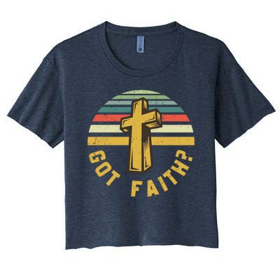 Sunset Jesus Got Faith Women's Crop Top Tee