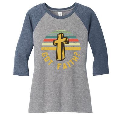 Sunset Jesus Got Faith Women's Tri-Blend 3/4-Sleeve Raglan Shirt