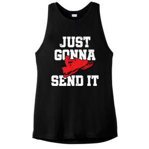 Snowmobile Just Gonna Send It Funny Freestyle Motor Sled Ladies PosiCharge Tri-Blend Wicking Tank