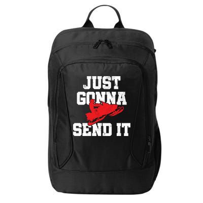 Snowmobile Just Gonna Send It Funny Freestyle Motor Sled City Backpack