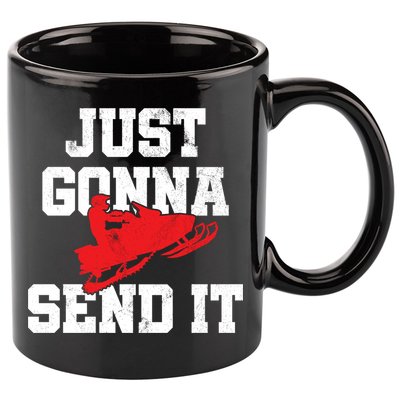 Snowmobile Just Gonna Send It Funny Freestyle Motor Sled 11oz C Handle Ceramic Mug